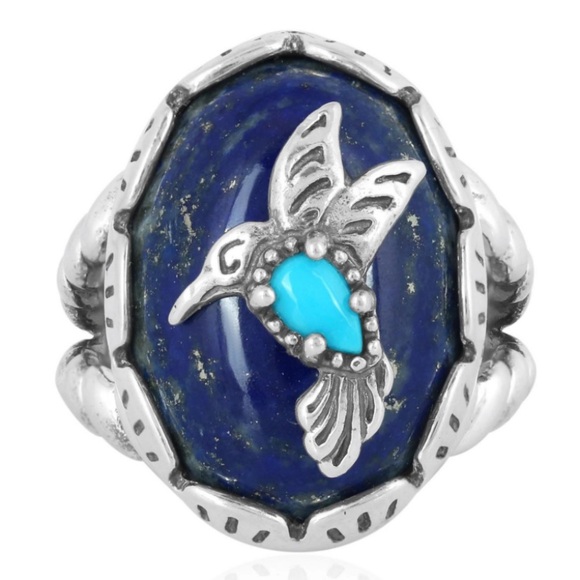 Kohl's Jewelry - Kohl's Silver Ring with Blue and Turquoise Hummingbird